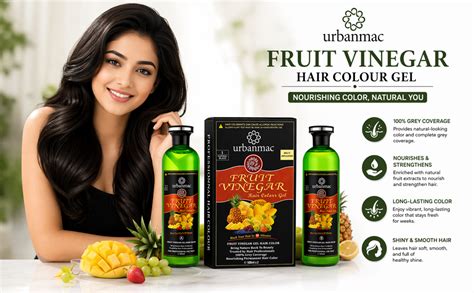URBANMAC Fruit Vinegar Gel Hair Color Natural Hair Color Dye for Black ...