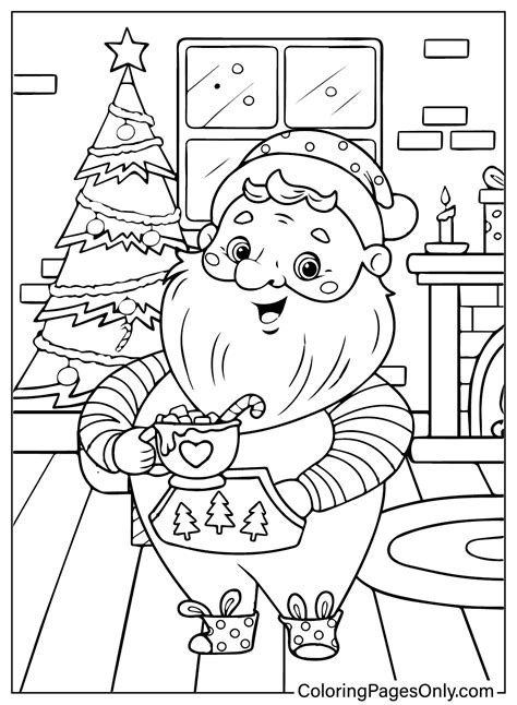 Coloring Sheets Of Santa