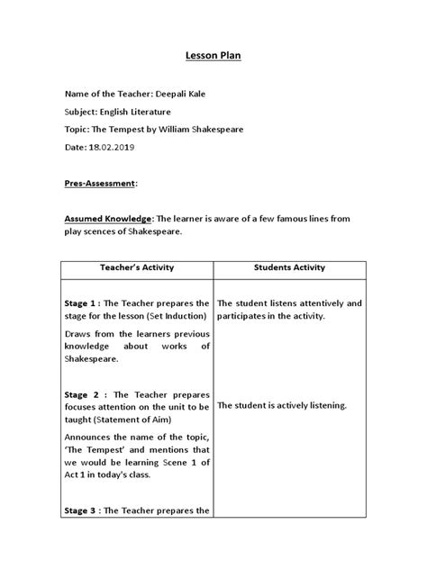 Image result for Lesson Plan Assessment Examples