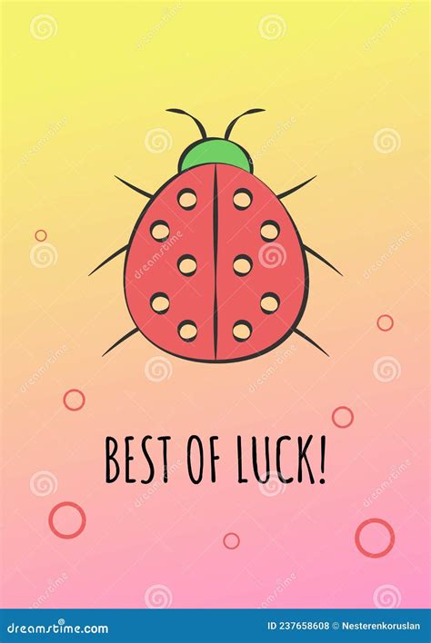 Best of Luck Greeting Card with Color Icon Element Stock Vector ...