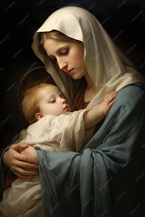 Premium Photo | Holy Mary holding baby Jesus Christ in her arms