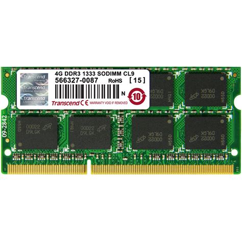 4GB Transcend Value DDR3-1333 SO-DIMM CL9 Single - SO DDR3-1333 (PC3 ...