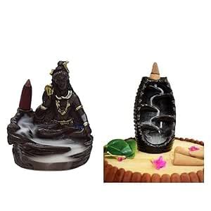 Buy SVAPI Shiva Mahadev Adiyogi Murti with Zig Zag Smoke Fountain with ...