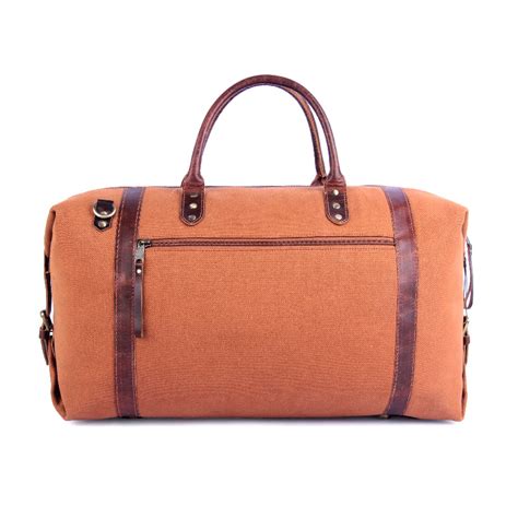 Rustic Tan Canvas Weekender Bag for Easy Travel - The Leather Warehouse