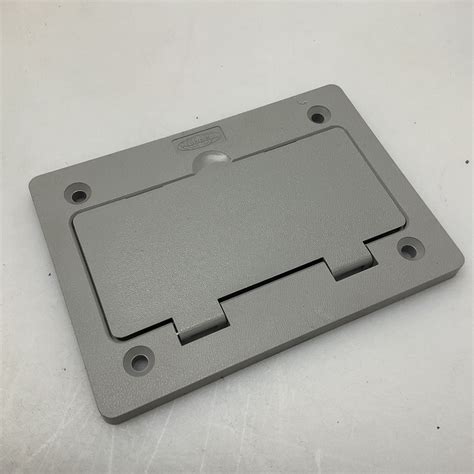 Hubbell Floor Box Cover PVC Rectangular Gray Duplex Style Line Cover ...