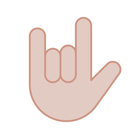 Love you hand gesture color icon. Rock on. Horns emoji. Devil fingers ...
