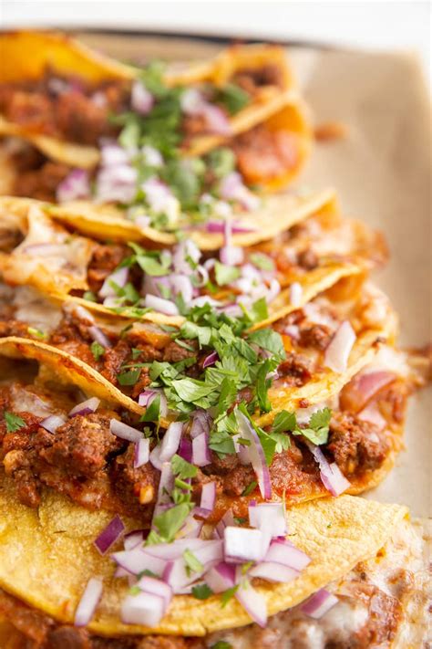 Crispy Baked Ground Beef Tacos - The Roasted Root