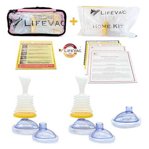 LifeVac Home & Pink Travel Kit Combo - Portable Suction Rescue Device ...