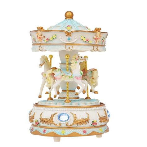 Mini Carousel Clockwork Castle in the Sky Music Box Colorful LED– UNIQKART
