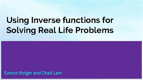 Image result for Inverse Function Real Life Problems