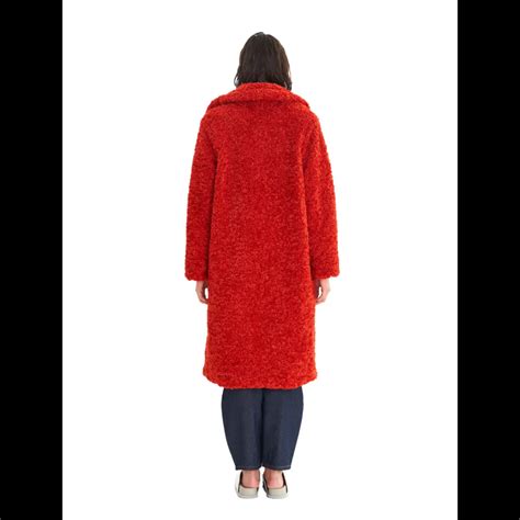 Freed Ruby Red Faux Fur Coat | Designer Faux Fur Collection | Coveti