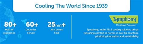 Symphony Touch 40 Room Air Cooler | High Efficiency Cooling | 185W ...