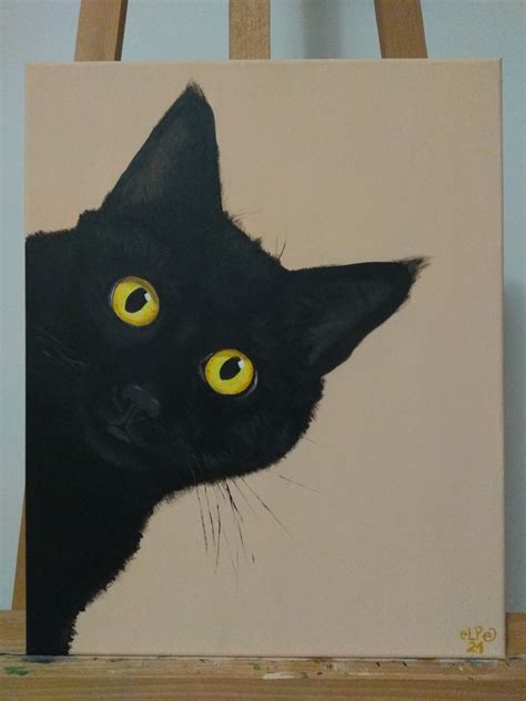 Cat portrait acrylic acrylicpainting cat catpainting catportait ...