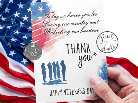 Happy Veterans Day Card PRINTABLE - Etsy
