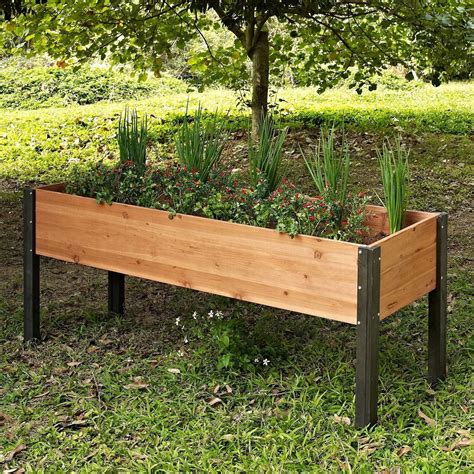 Elevated Outdoor Raised Garden Bed Planter Box - 70 x 24 x 29 inch High ...