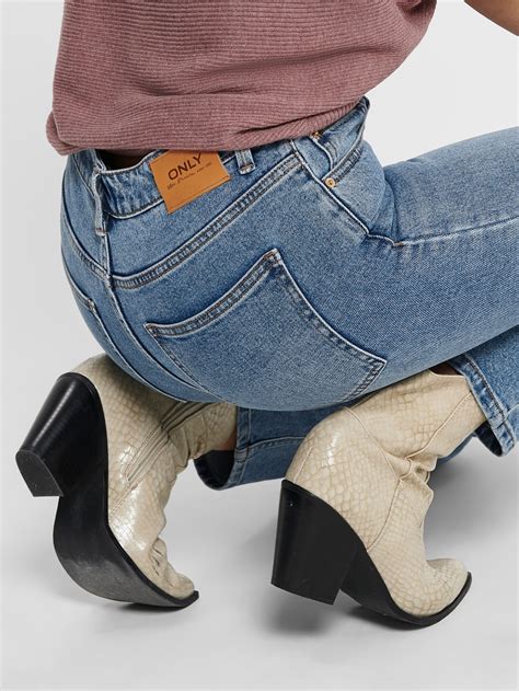 ONLEmily life hw ankle Straight fit jeans | Medium Blue | ONLY®