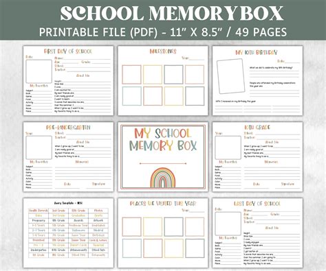 Baby Memory Box Kit, School Memory Book, Memory Journal, Keepsake ...