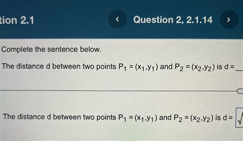 [Solved]: The distance d between two points P_(1)=(x_(1),y_