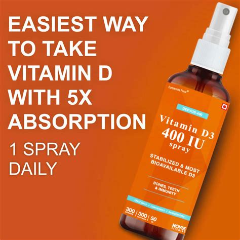 Buy CARBAMIDE FORTE VITAMIN D3 400 IU SPRAY SUPPLEMENT- ADJUSTABLE DOSE ...