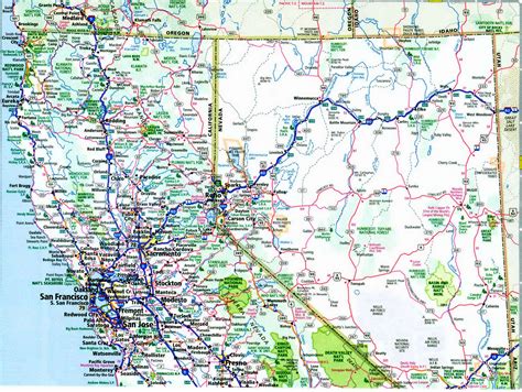 California Nevada interstate highways map I-5 I-8 I-10 I-15 I-80 state free number - U.S.