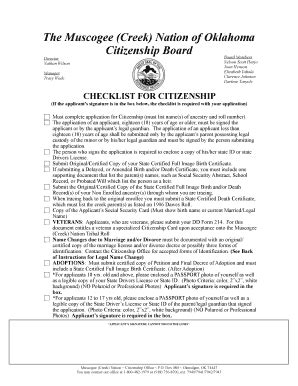 OK Muscogee (Creek) Nation Citizenship Application 2016-2026 - Fill and ...