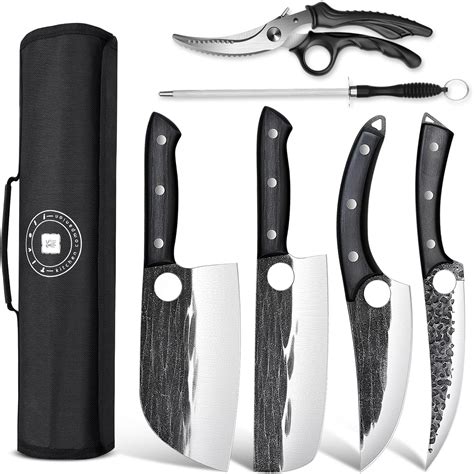 Amazon.com: TIVOLI Professional Butcher Knife Set for Meat Processing ...