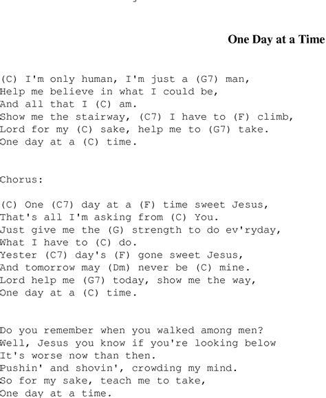 One Day at a Time - Christian Gospel Song Lyrics and Chords