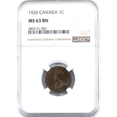 1-cent 1926 NGC Certified MS63 Brown. Attractive Cherry Highlights over ...
