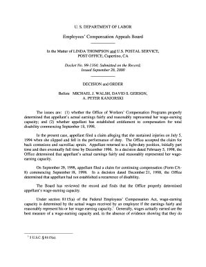 Fillable Online Decision and Order - Employees’ Compensation Appeals ...