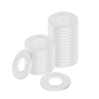 Jamiikury 1/4" ID x 1/2" OD White Flat Washer, 1mm Thickness ...