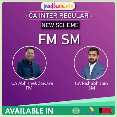 CA Inter FM & SM Classes | CA Abhishek Zaware & CA Rishabh Jain ...