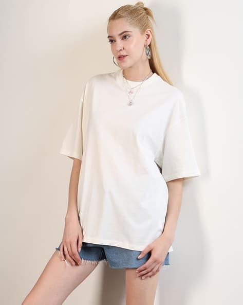 Buy Off-white Tshirts for Women by Shein Online | sheinindia.in