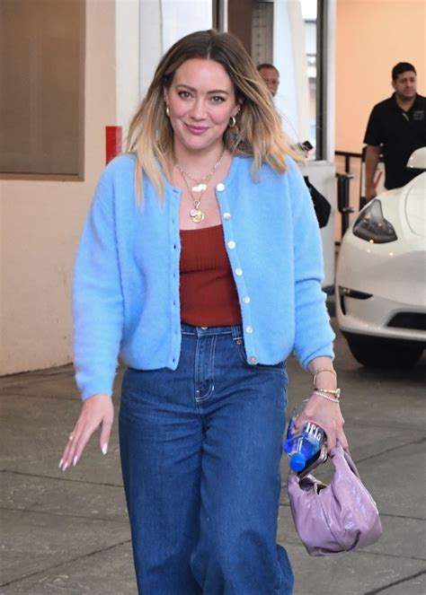 HILARY DUFF Leaves a Dermatology Appointment in Beverly Hills 04/11 ...