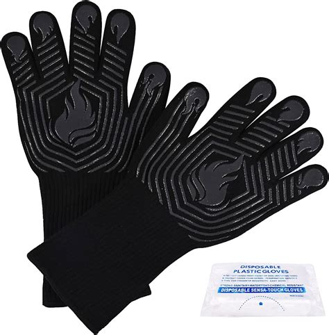 Amazon.com: Lodge 18” Leather Outdoor Cooking Gloves - Heat Resistant ...