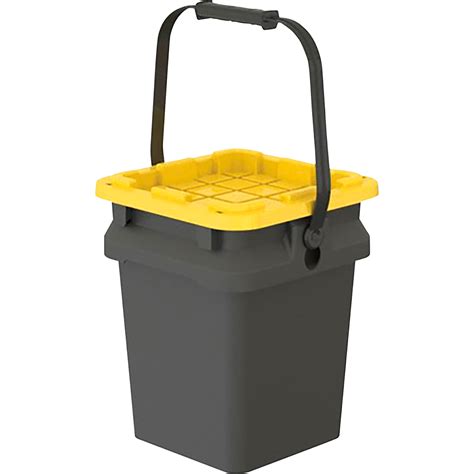 Tough Box 5-Gallon Bucket with Lid, 12in.L x 13in.W x 14.9in.H, Model ...