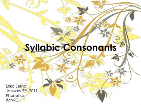 Image result for Syllabic Consonants Examples