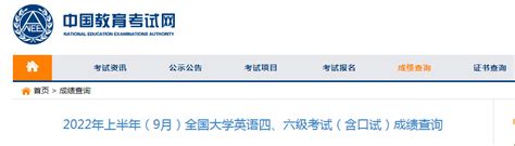 2020年9月天津英语四级成绩查询网站：cet.neea.edu.cn和www.chsi.com.cn/cet