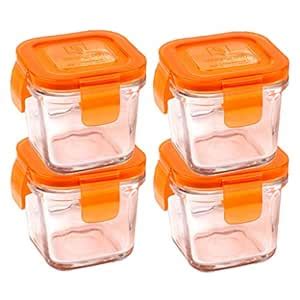 Buy Wean Green Wean Cubes 4oz/120ml Baby Food Glass Containers - Carrot ...