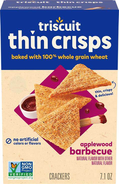 Amazon.com: Triscuit Thin Crisps Applewood Barbecue Whole Grain Wheat ...