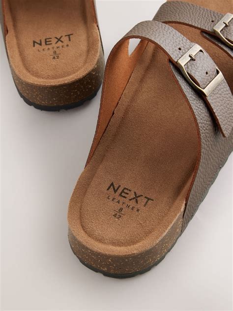 Buy Brown Leather Two Buckle Sandals from Next India