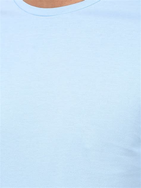 Buy Men's Solid Blue Regular Fit T-shirt Online | Numero Uno