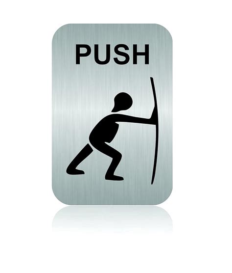 Courtly Push With Logo Self Adhesive Signage Board for Glass & Wooden ...