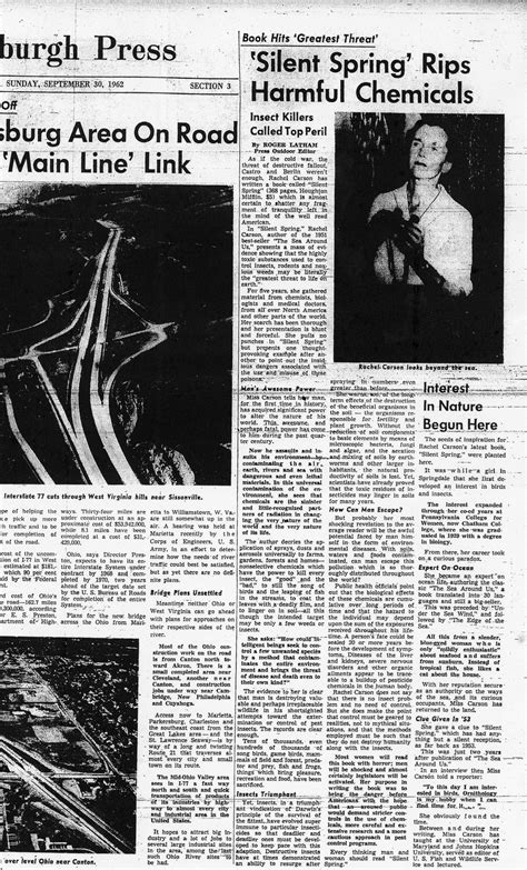 Publication of Rachel Carson’s “Silent Spring”