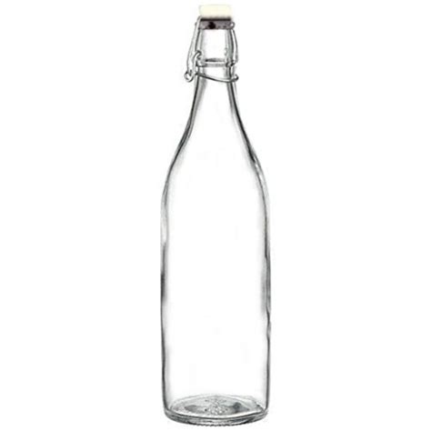 SkyKey Large Plain Glass Transparent Water Juice Bottle - (1 Pcs) 1 Ltr ...