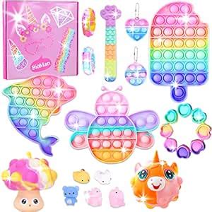 BicMan Pink Pop Fidget Toy Pack, Fidget Packs, Squeeze Sensory Fidget ...