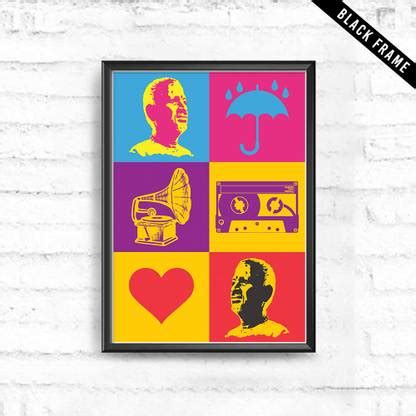 Ilayaraja Pop Art Poster Black Frame Photographic Paper - Pop Art ...