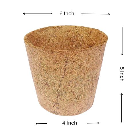 Coco Coir Pot Eco-Friendly and Bio-Degradable Planter Pot (6 inch Size ...