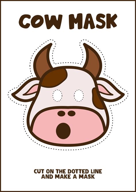 Printable Cow Face Mask