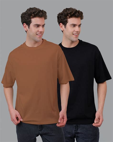 Pack of 2 Oversized Solid Tshirt For Men – Free Authority