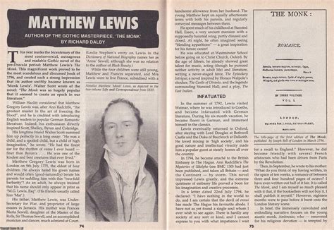 Matthew Lewis : Author of The Gothic Masterpiece, The Monk. This is an ...